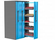 Vertical cabinets with extendable door