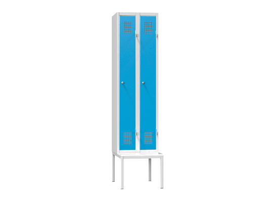 Double-door locker with bench XS52B-17