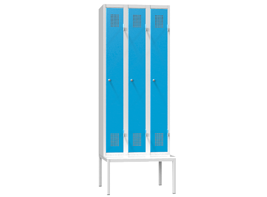 Three-door locker with bench XS73B-17