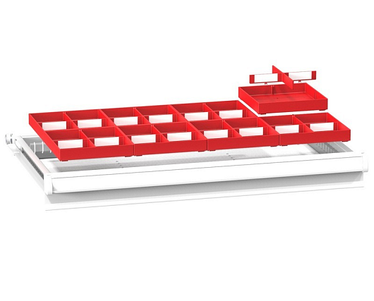 Set of plastic partition - boxes (36x19, v25) 3619PK25