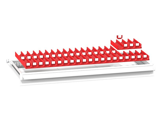 Set of plastic partition - troughs (45x19, 4-piece) 4519PU4